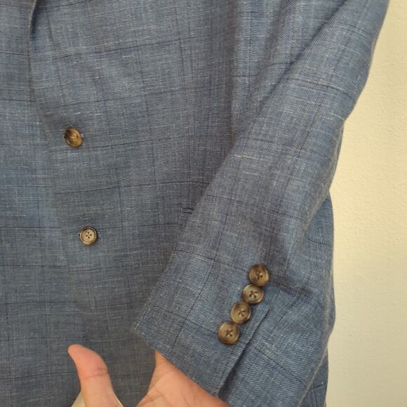 Ralph Ralph Lauren Blue Blazer Sport Coat 48L Canada Union Wool/ Linen/ Silk - Picture 4 of 12